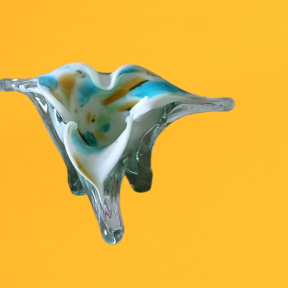 Handblown Glass Flower Piece.